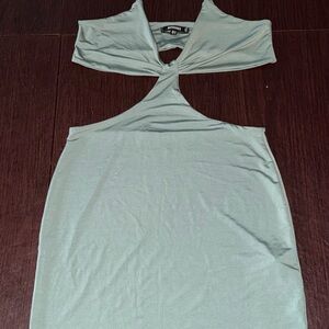 Missguided Light Green Backless Dress